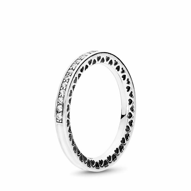 Pandora Australia Radiant Hearts Stackable Ring - Sterling Silver | YNKMAZ867